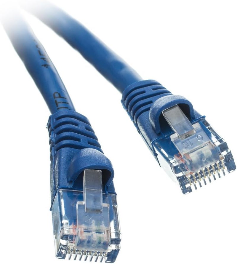 CableWholesale CAT5E Cable with UTP Molded Boot 350MHz 1 Feet Blue, 10X6-06101